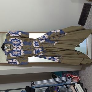 Making the Cut S2, Ep. 1 Self-Tie Green/Navy Dress, Size M